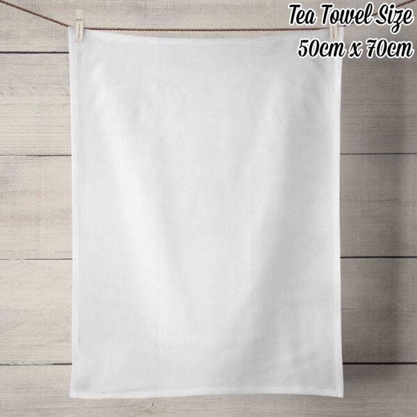 50% Linen Tea Towel - White Thumbnail
